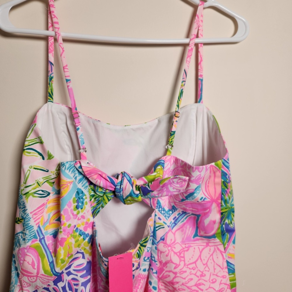 Lilly Pulitzer Shelli Stretch Dress Block Party Size 16 NWT Sweetheart Tie Back - Picture 5 of 10